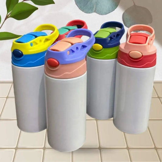 Personalized Stainless Steel Kids Water Bottle – with Pop-Up Straw & Handle- Tumbler Grand Print YJ