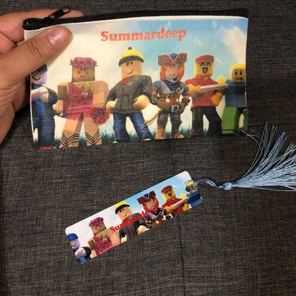 Personalized Gift bundle-Metal Bookmark and Storage Bag