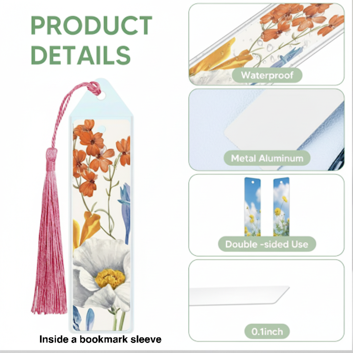 Personalized Metal Bookmark - Double Sided Print