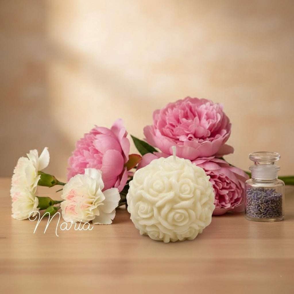 Rose Ball Thank you Card- Medium - Scented Candle