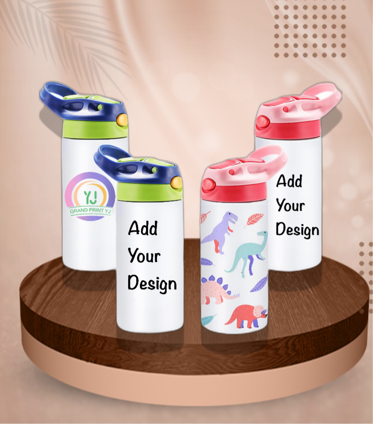 Personalized Stainless Steel Kids Water Bottle – with Pop-Up Straw & Handle- Tumbler