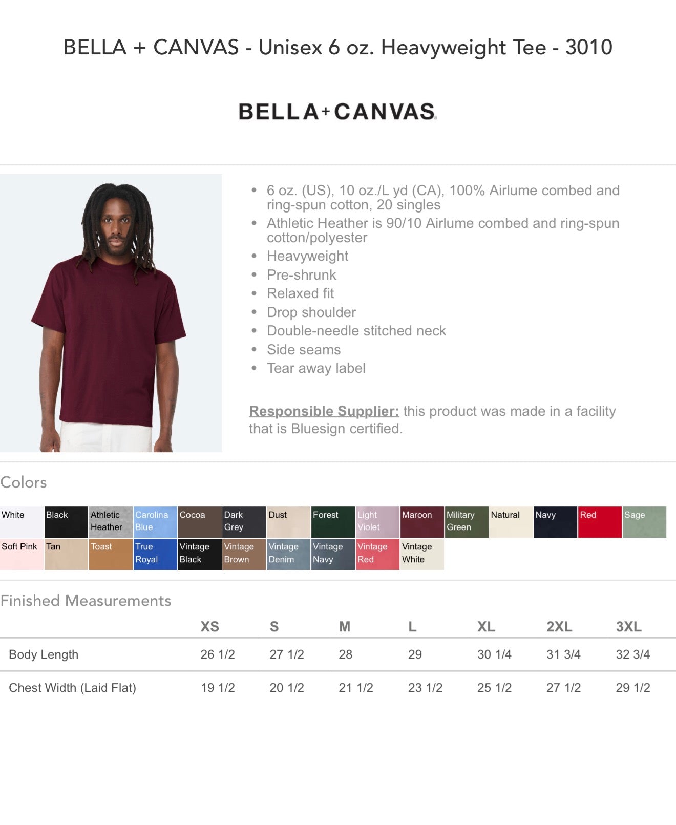 Customized Unisex Heavyweight Tee - BELLA + CANVAS 3010