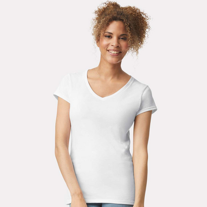 Personalized Women's Heavy Cotton™ V-Neck T-Shirt - 5V00L