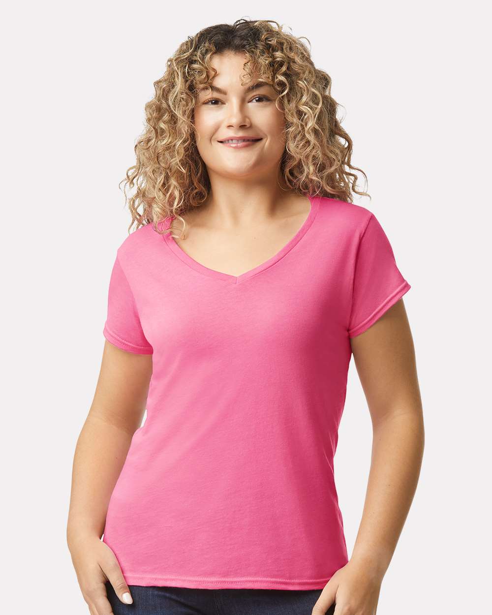 Personalized Women's Softstyle® V-Neck T-Shirt - Gildan 64V00L