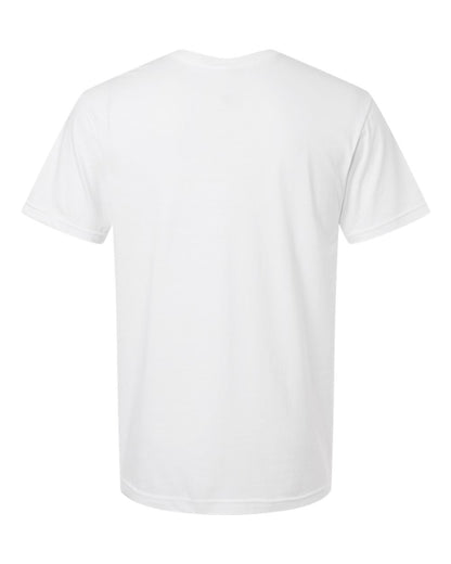 Plain white t-shirt on a white background ready to be personalized