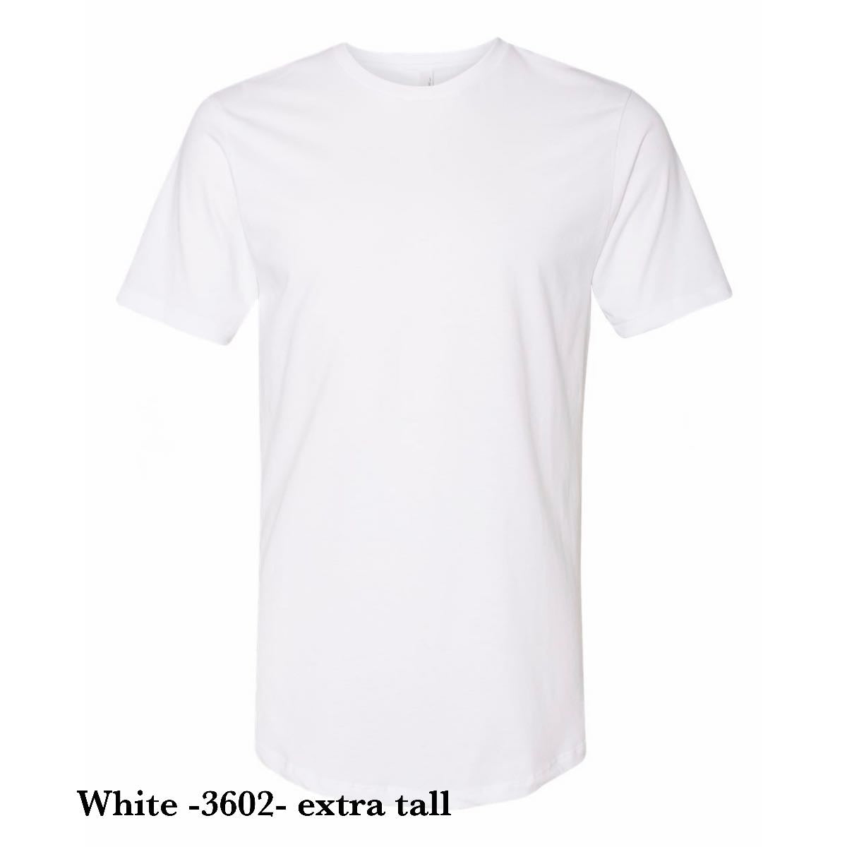Customized Next Level Men's Cotton Long Body T-Shirt - 3602- Extra Tall Shirt