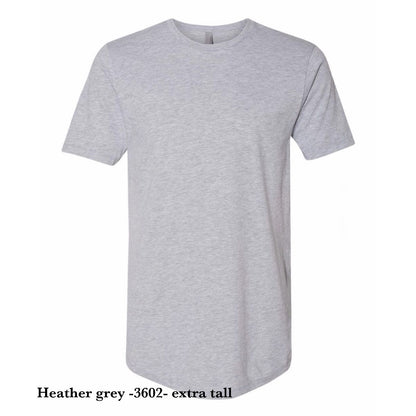 Customized Next Level Men's Cotton Long Body T-Shirt - 3602- Extra Tall Shirt
