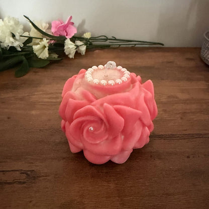 Luxury Rose Style Candle | Pillar Candle| 8 oz