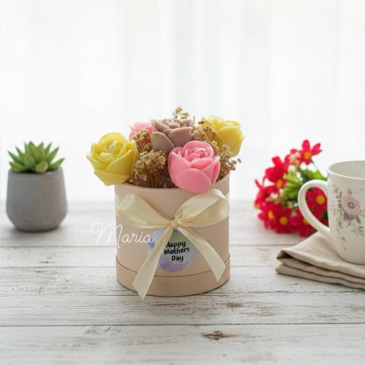 Personalized Rose Bouquet - Medium - Scented Candle