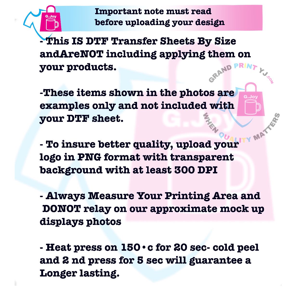 DTF Transfer By Size