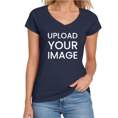 Personalized Gildan Softstyle Women's Fit V-Neck T-Shirt. 64V00L