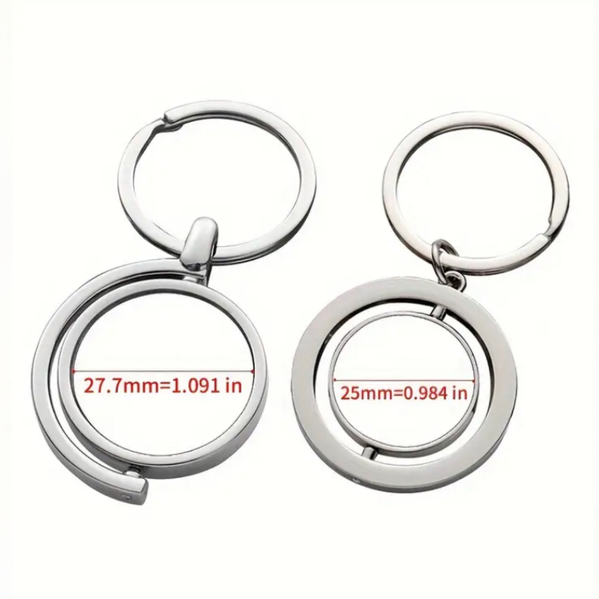 Custom Metal Rotating Keychain - Different Shapes - Both Sides