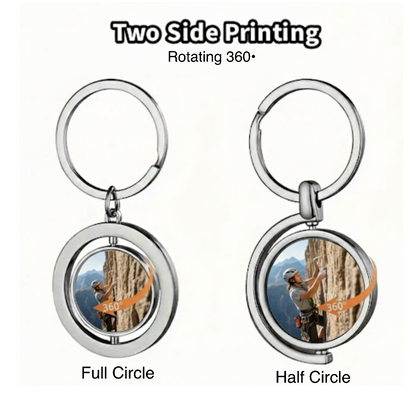 Custom Metal Rotating Keychain - Different Shapes - Both Sides