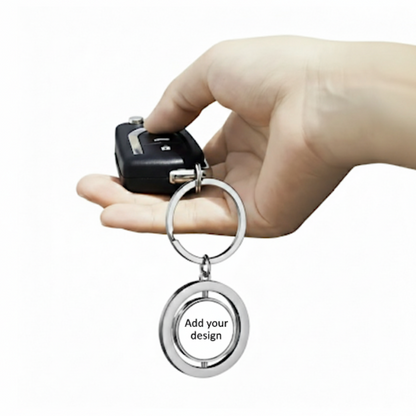 Custom Metal Rotating Keychain - Different Shapes - Both Sides