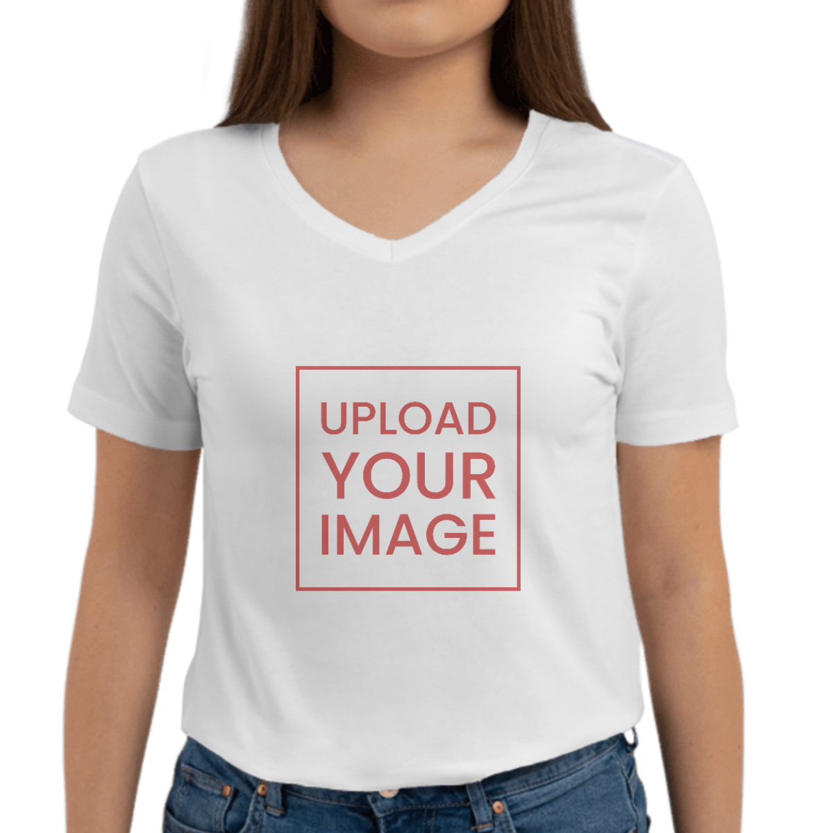 Personalized Women's Heavy Cotton™ V-Neck T-Shirt - 5V00L