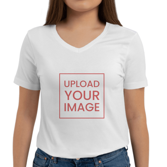 Personalized Women's Heavy Cotton™ V-Neck T-Shirt - 5V00L