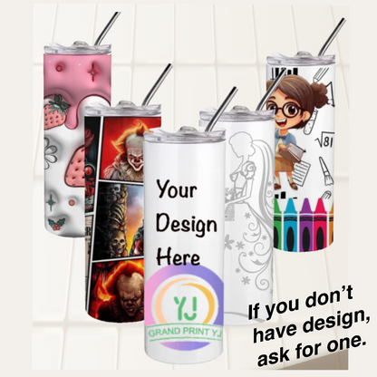 Personalized Stainless Steel Skinny Tumbler – Custom Insulated Travel Cup - Canada