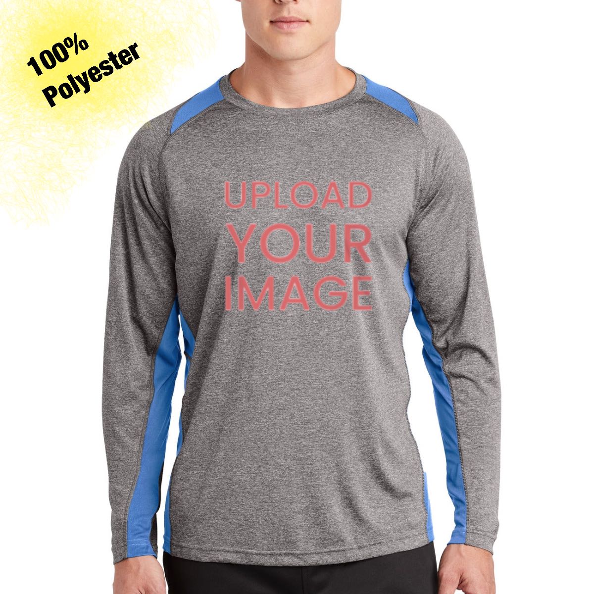 Custom Sport-Tek Long Sleeve Heather Colorblock Contender Tee. ST361LS