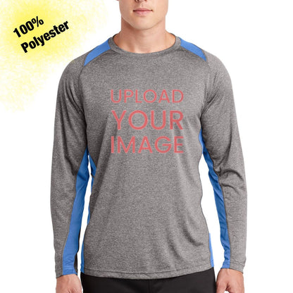 Custom Sport-Tek Long Sleeve Heather Colorblock Contender Tee. ST361LS