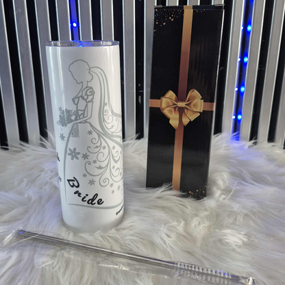 Wedding Stainless Steel Skinny Tumbler – Personalized Travel Cup