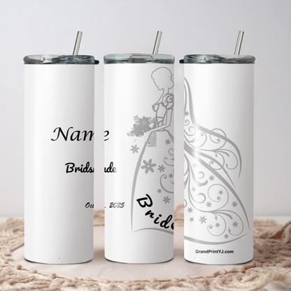 Wedding Stainless Steel Skinny Tumbler – Personalized Travel Cup
