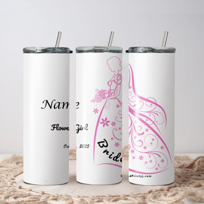 Wedding Stainless Steel Skinny Tumbler – Personalized Travel Cup