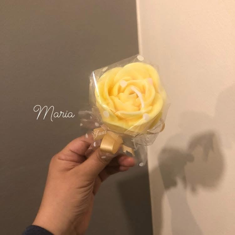 Individual Roses With Clear Wrapping- Medium - Scented Candle