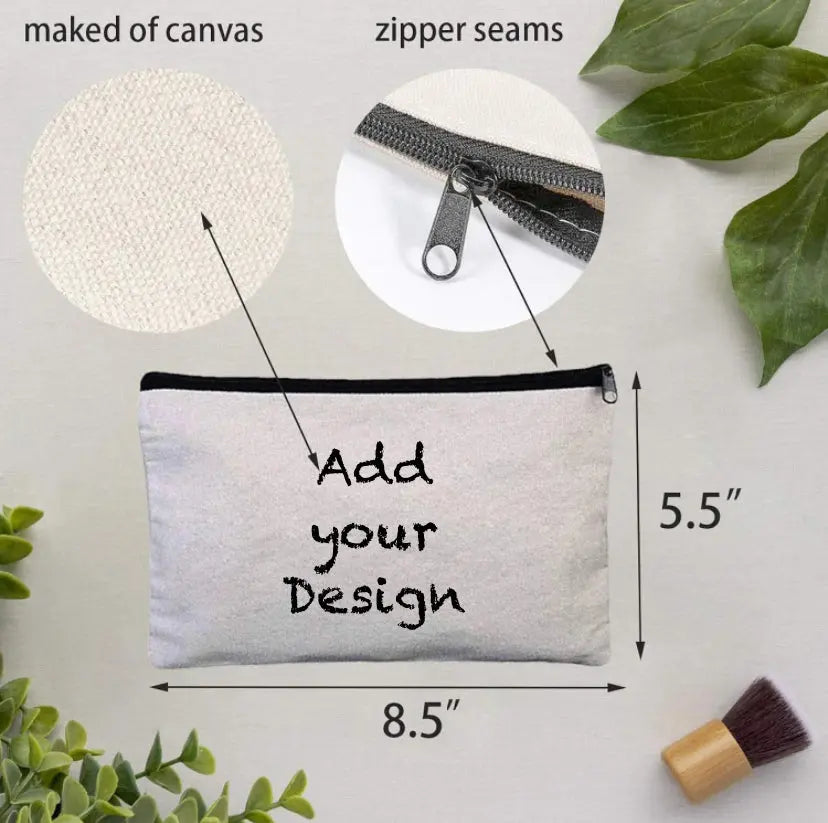Personalized Canvas Zipper Storage Case – Custom Printed, Multi-Purpose Pouch Grand Print YJ