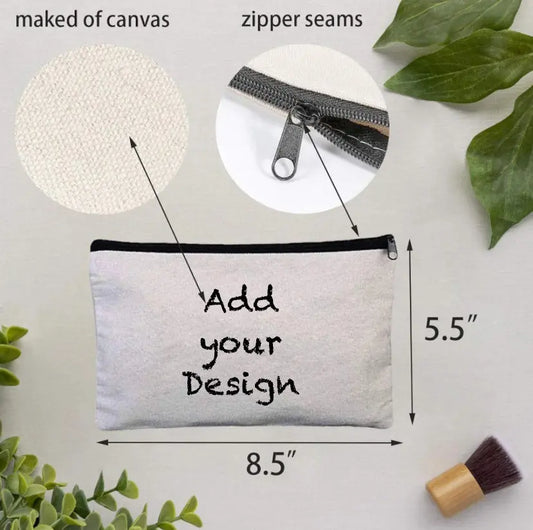 Personalized Canvas Zipper Storage Case – Custom Printed, Multi-Purpose Pouch Grand Print YJ