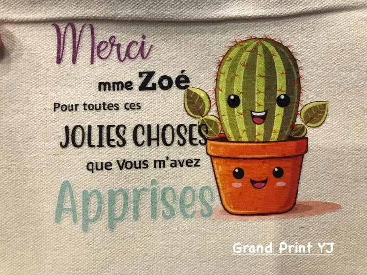 Personalized Canvas Zipper Storage Case – Custom Printed, Multi-Purpose Pouch - Teacher Gift Grand Print YJ