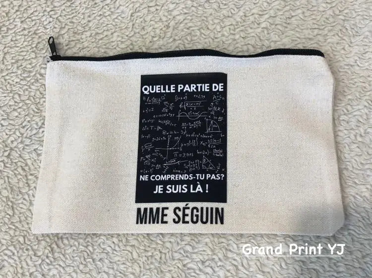 Personalized Canvas Zipper Storage Case – Custom Printed, Multi-Purpose Pouch - Teacher Gift Grand Print YJ