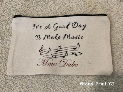 Personalized Canvas Zipper Storage Case – Custom Printed, Multi-Purpose Pouch - Teacher Gift Grand Print YJ