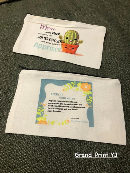 Personalized Canvas Zipper Storage Case – Custom Printed, Multi-Purpose Pouch - Teacher Gift Grand Print YJ