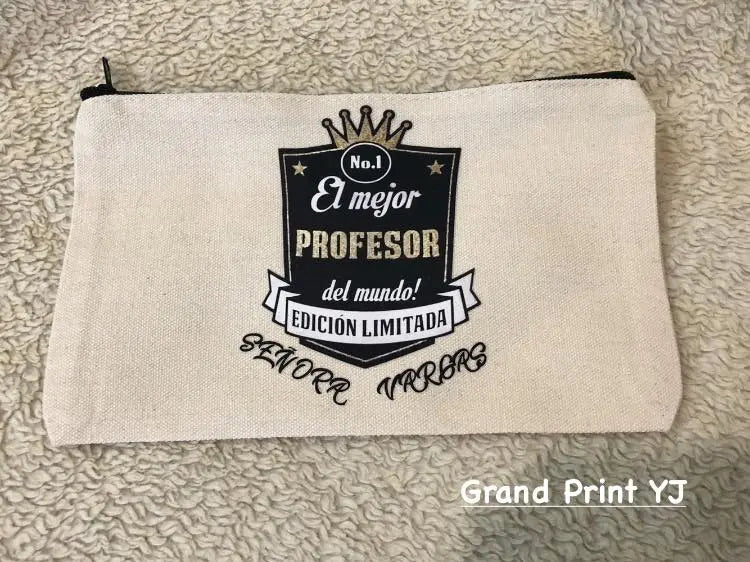 Personalized Canvas Zipper Storage Case – Custom Printed, Multi-Purpose Pouch - Teacher Gift Grand Print YJ