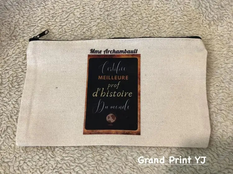Personalized Canvas Zipper Storage Case – Custom Printed, Multi-Purpose Pouch - Teacher Gift Grand Print YJ