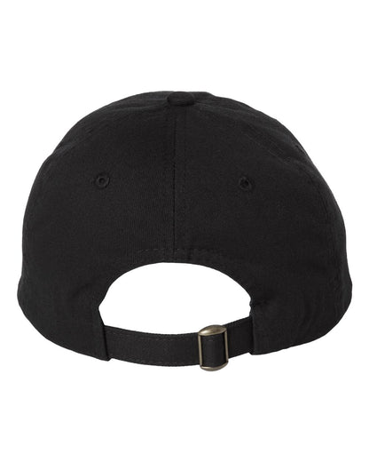 Black cap with a strap on a white background