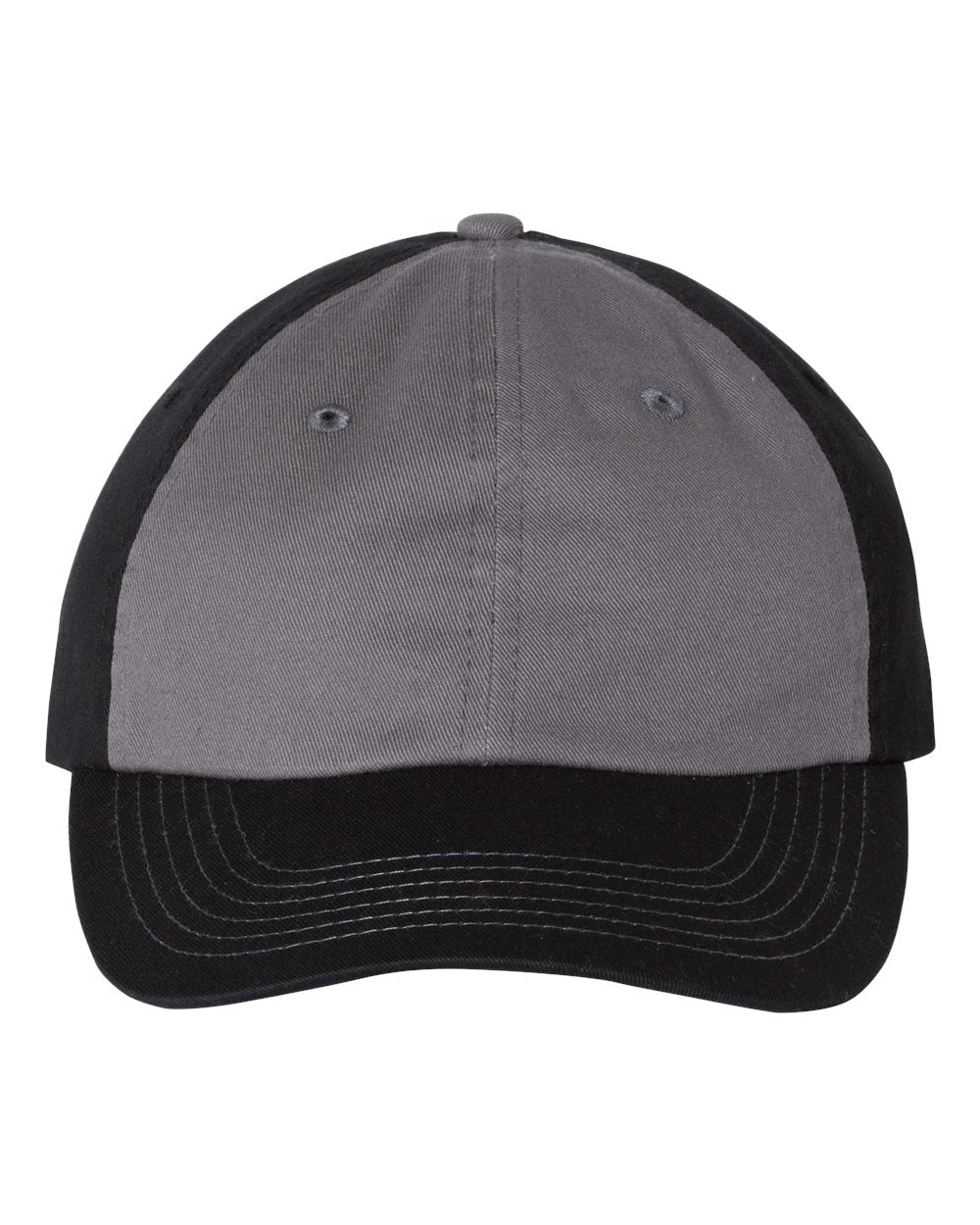 Gray and black cap on a white background
