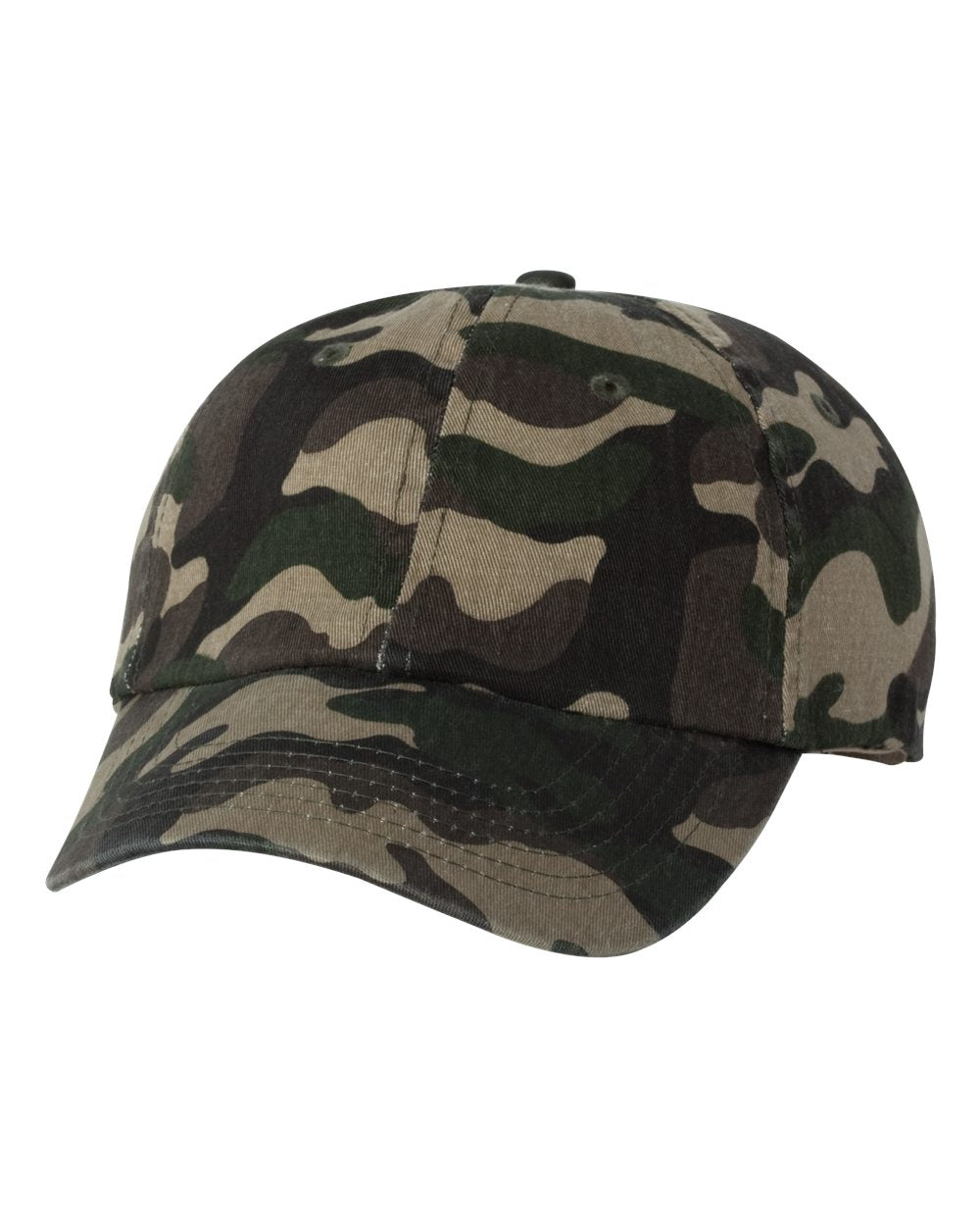 Camouflage baseball cap on a white background