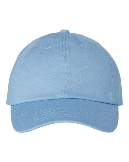 Light blue baseball cap on a white background
