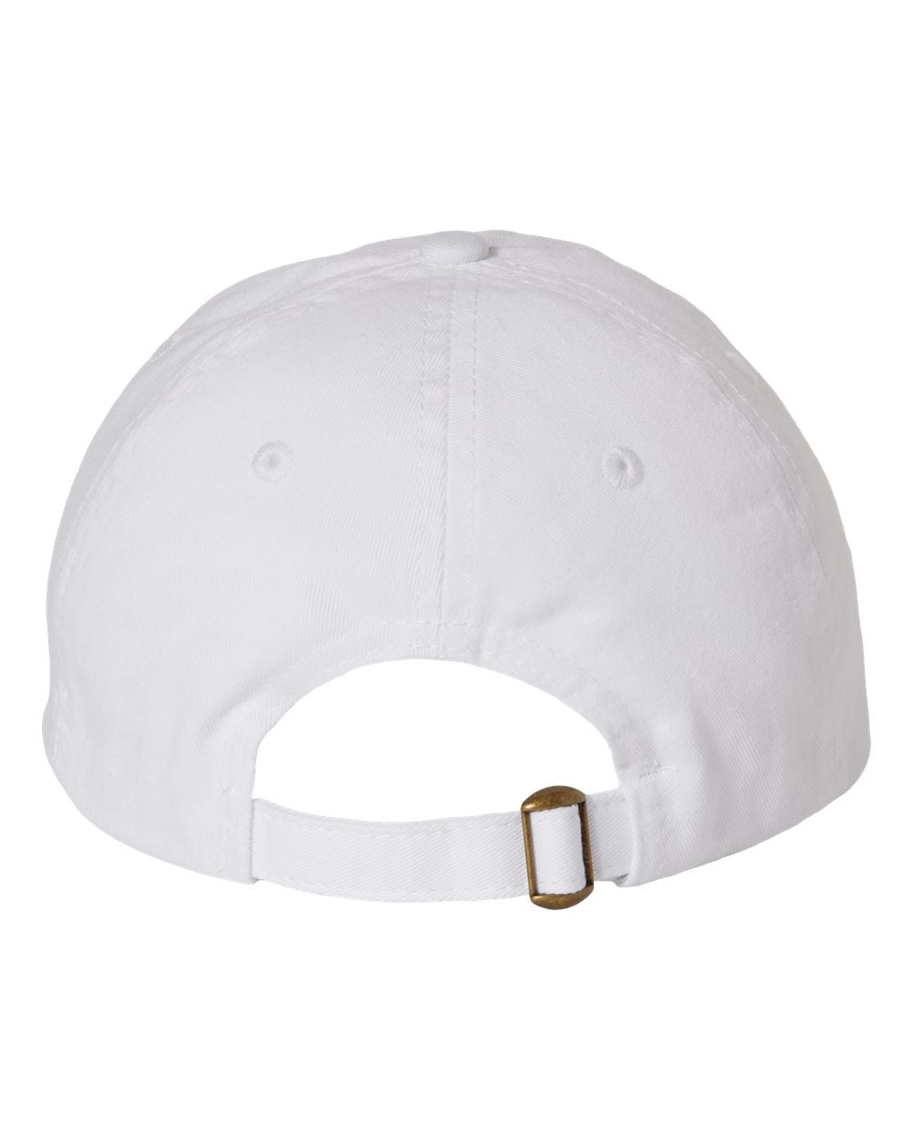 White cap with a gold buckle on a white background
