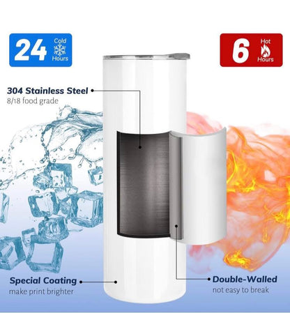 Personalized Stainless Steel Skinny Tumbler – Custom Insulated Travel Cup - Canada